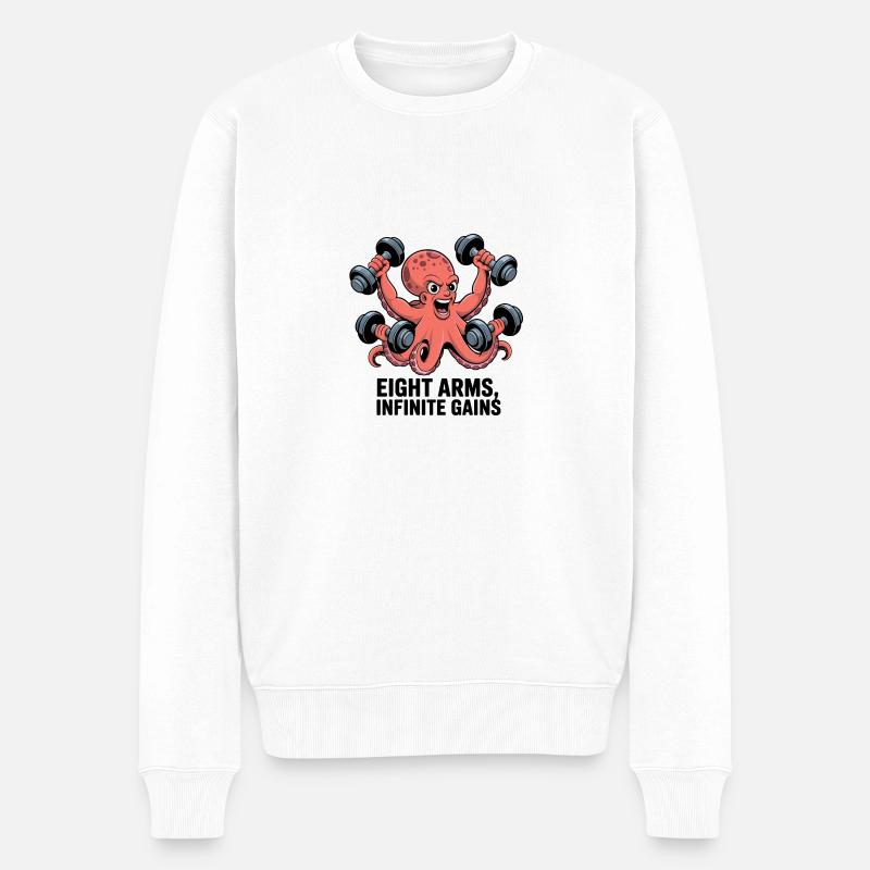 Eight Arms Infinite Gains - Männer Premium Bio Pullover - Weiß