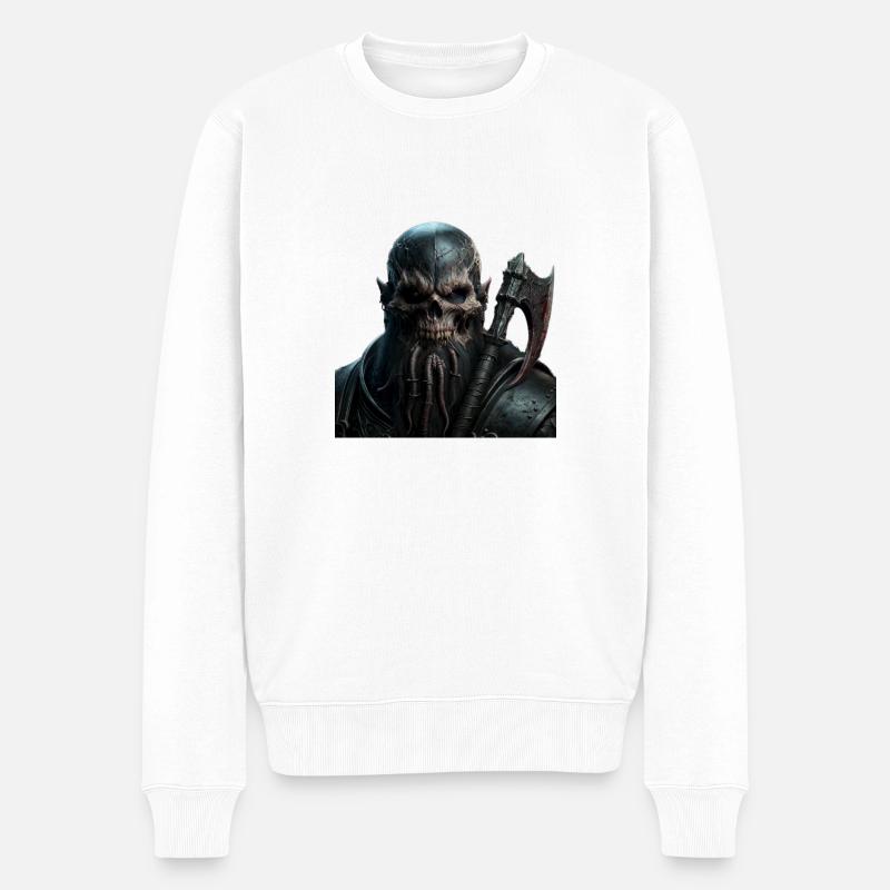 Untoter Zwerg - Männer Premium Bio Pullover - Weiß
