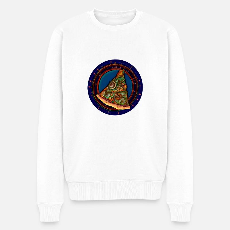 pizza, pizzatime, pizza pepperoni - Pull Premium bio Homme - blanc