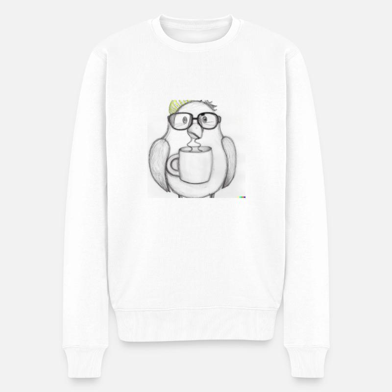 Early morning bird - Männer Premium Bio Pullover - Weiß