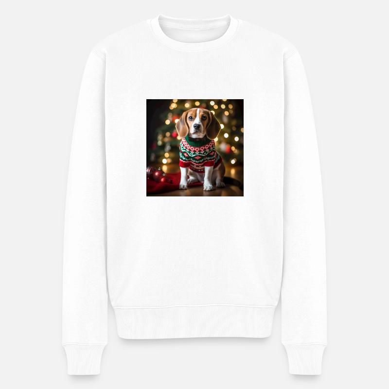 Weihnachten Beagle - Männer Premium Bio Pullover - Weiß