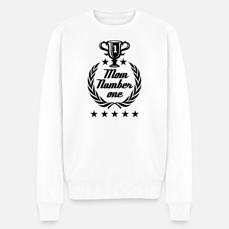 Mom number one - Männer Premium Bio Pullover - Weiß