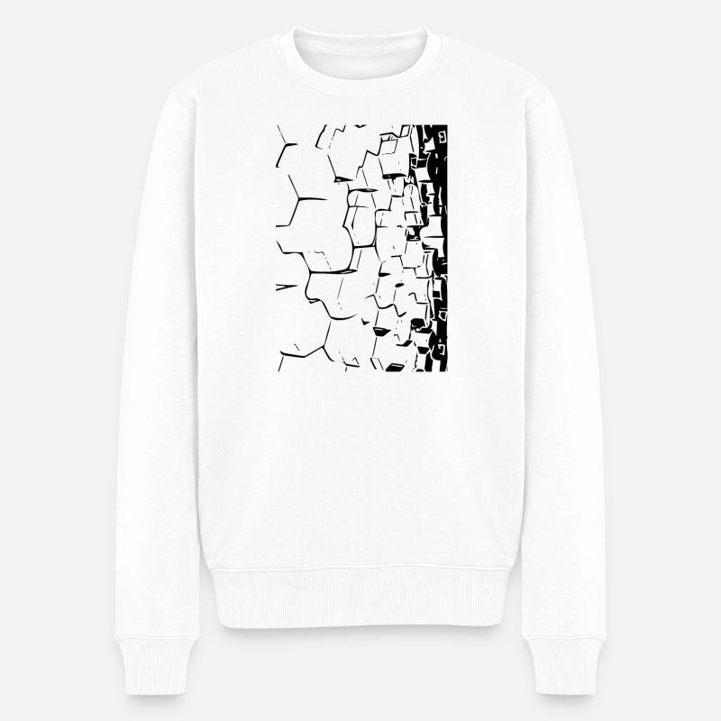 3D-Waben - Männer Premium Bio Pullover - Weiß