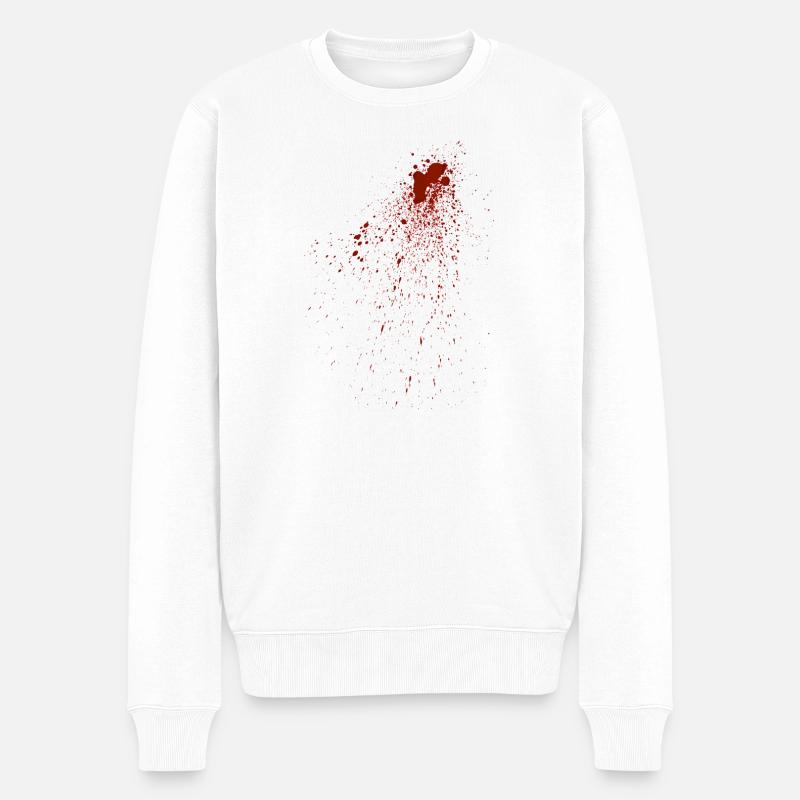 Blood - Männer Premium Bio Pullover - Weiß