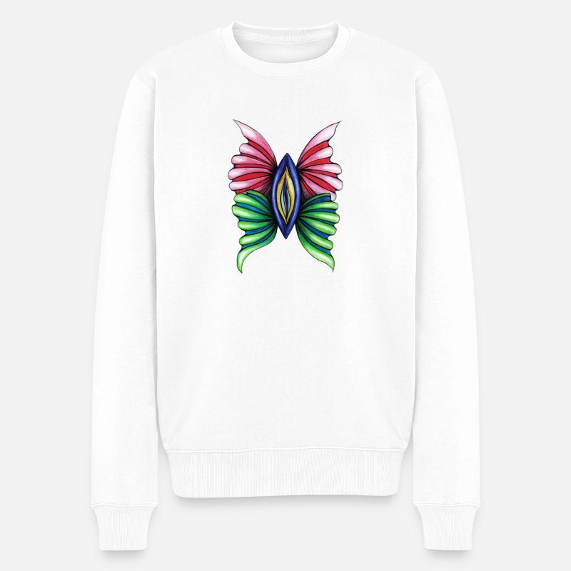 Butterfly Vulva - Pull Premium bio Homme - blanc