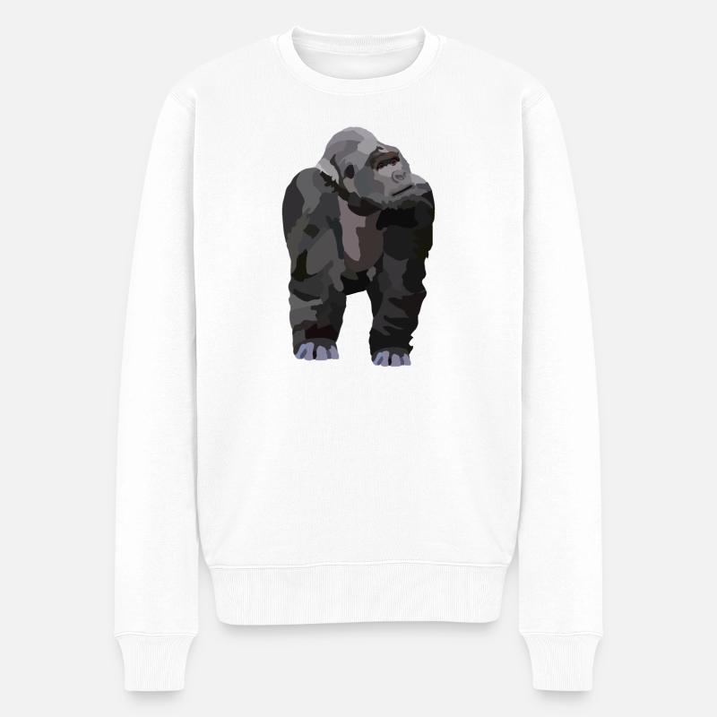 Gio, der Gorilla - Männer Premium Bio Pullover - Weiß