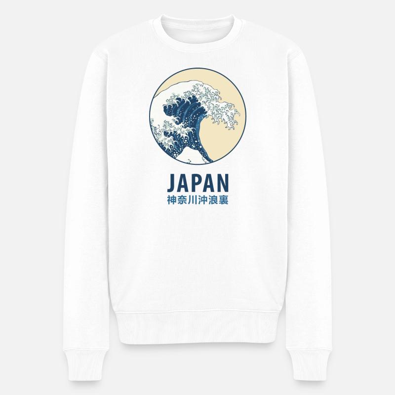 Kanagawa, Japan - Männer Premium Bio Pullover - Weiß