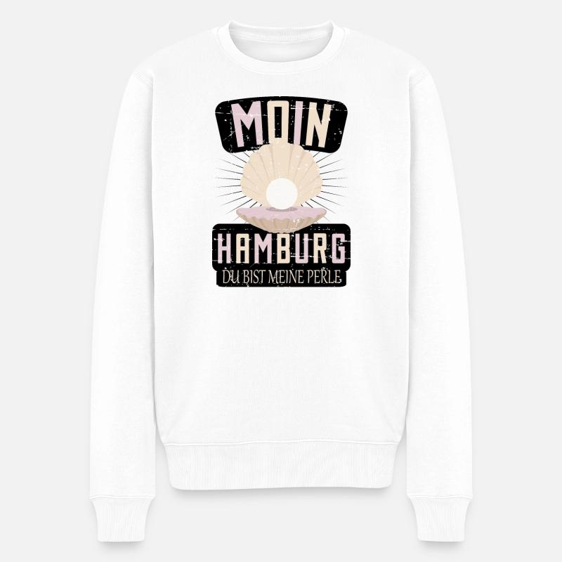 Hambourg tu es ma perle - Pull Premium bio Homme - blanc