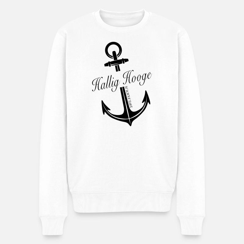 Hallig Hooge - Männer Premium Bio Pullover - Weiß