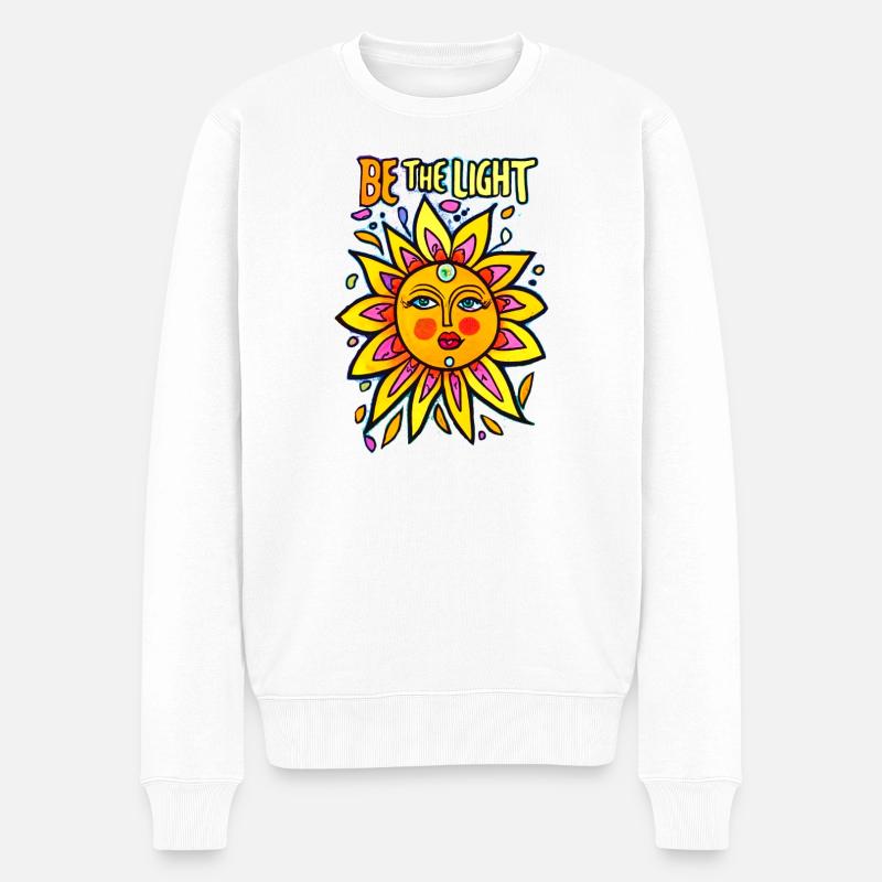 Be the Light - Männer Premium Bio Pullover - Weiß