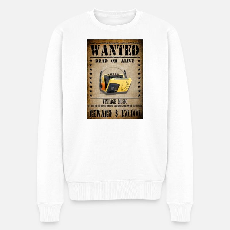 WALKMAN GESUCHT - Männer Premium Bio Pullover - Weiß