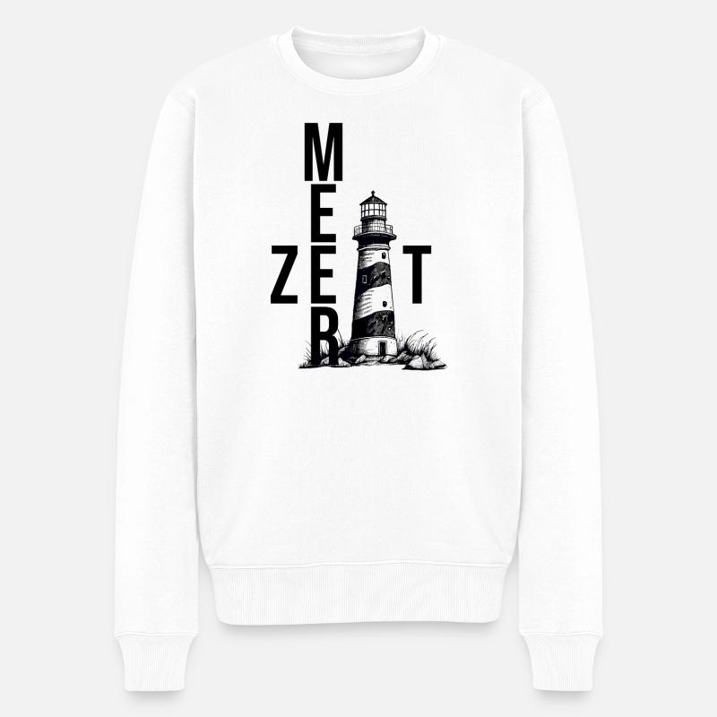 Meer Zeit - Männer Premium Bio Pullover - Weiß