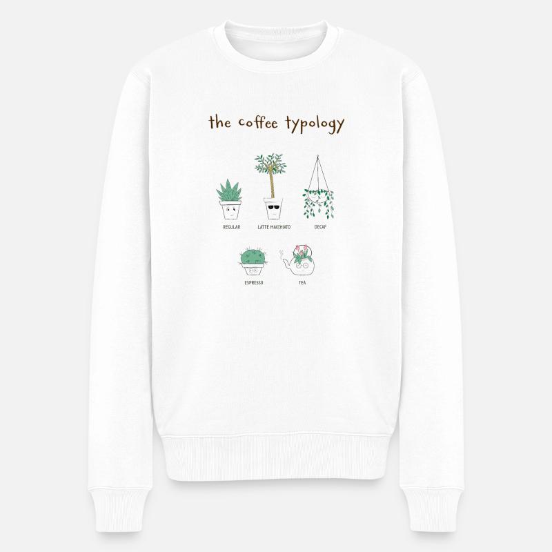 Kaffee Typologie - Männer Premium Bio Pullover - Weiß