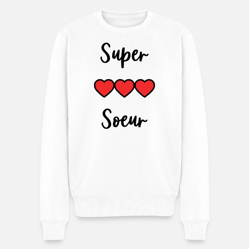 SUPER SCHWESTER - Männer Premium Bio Pullover - Weiß