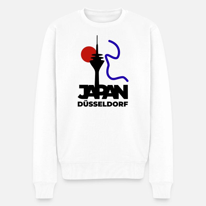 Japan goes Düsseldorf - Männer Premium Bio Pullover - Weiß