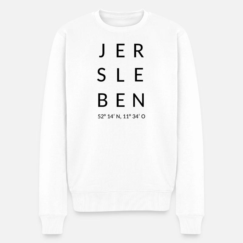 Jersleben avec longitude et latitude - Pull Premium bio Homme - blanc