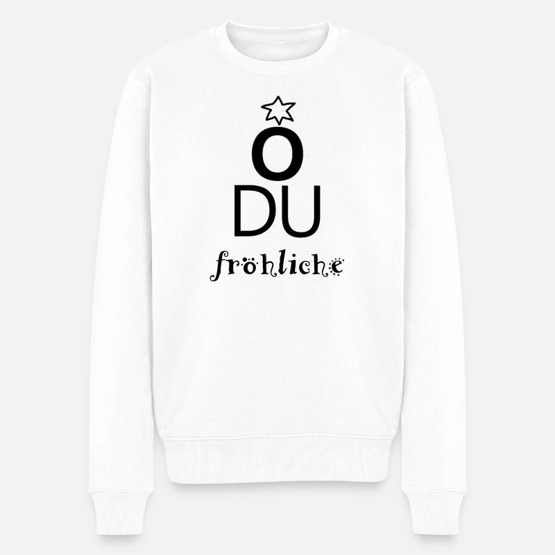 O du fröhliche - Männer Premium Bio Pullover - Weiß