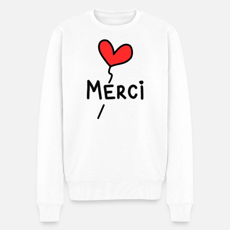 MERCI. MAÎTRESSE. MAÎTRE. MERCI MAÎTRESSE - Pull Premium bio Homme - blanc