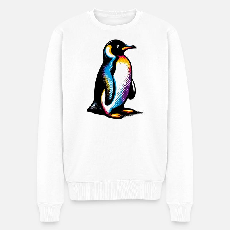 Pinguin - Männer Premium Bio Pullover - Weiß