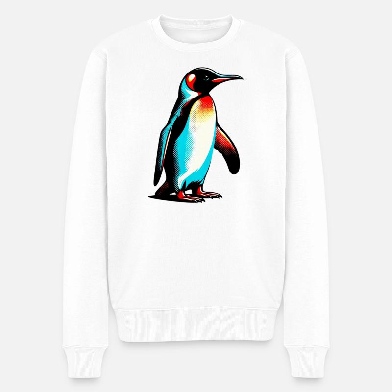 Pinguin - Männer Premium Bio Pullover - Weiß