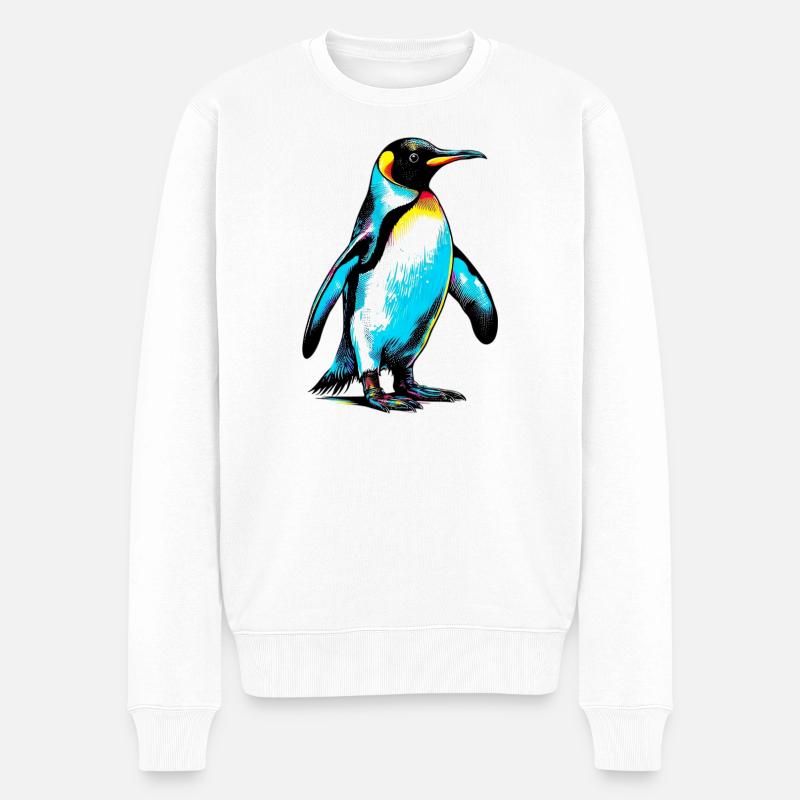 Pinguin - Männer Premium Bio Pullover - Weiß