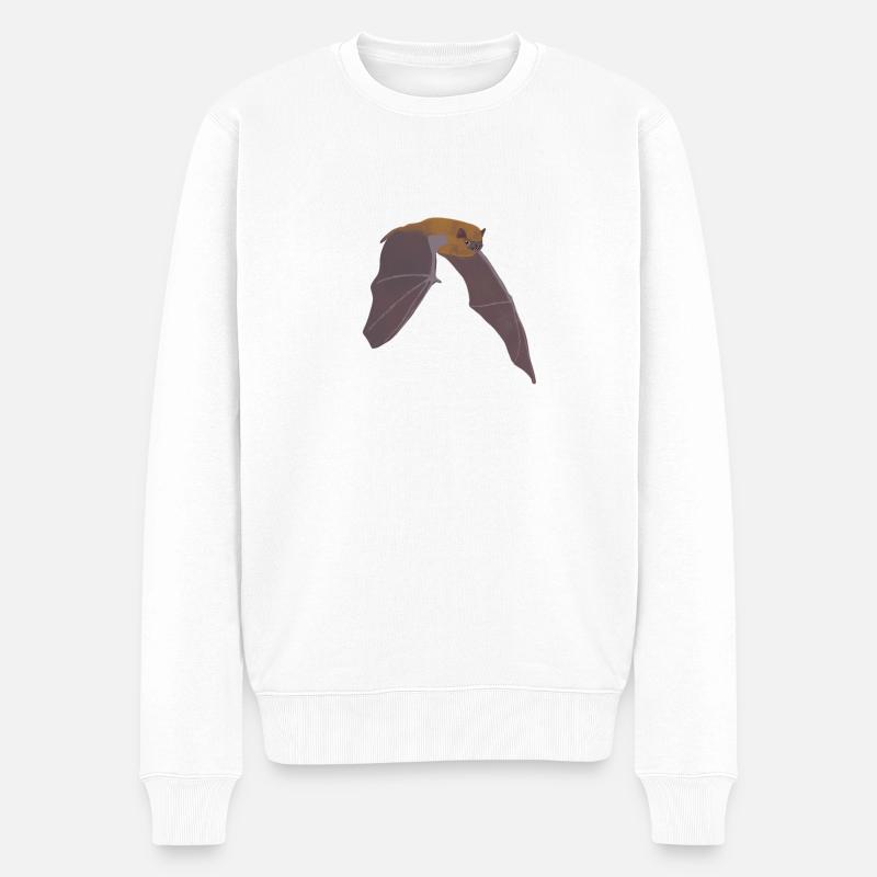 Fledermaus - Männer Premium Bio Pullover - Weiß