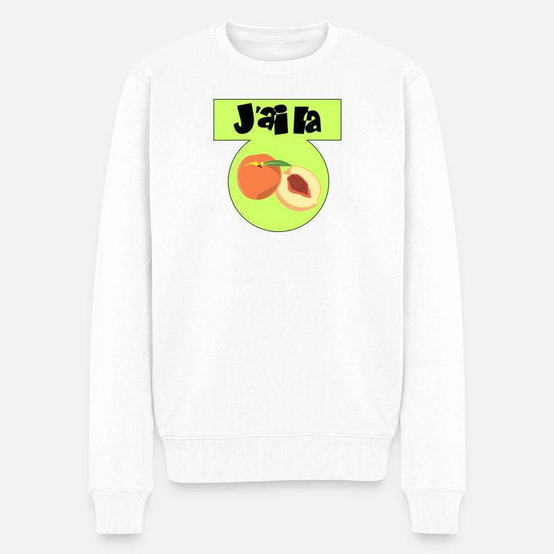 Ich bin gut gelaunt - Männer Premium Bio Pullover - Weiß