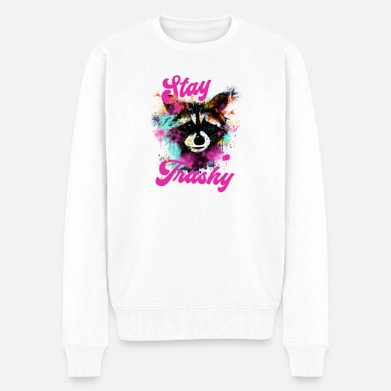 Stay Trashy - Männer Premium Bio Pullover - Weiß