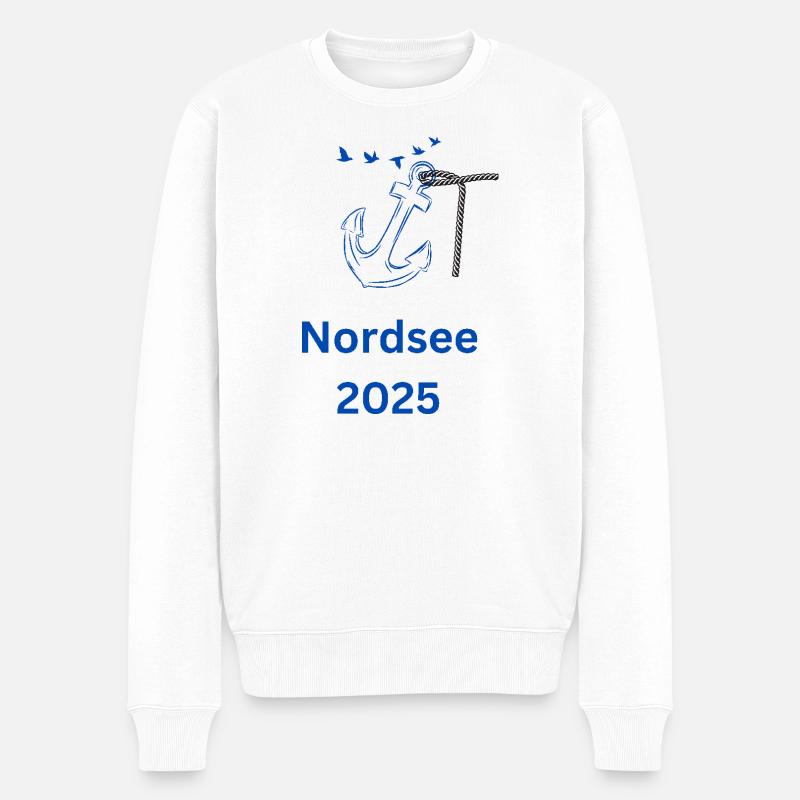 Nordsee 2025 - Männer Premium Bio Pullover - Weiß