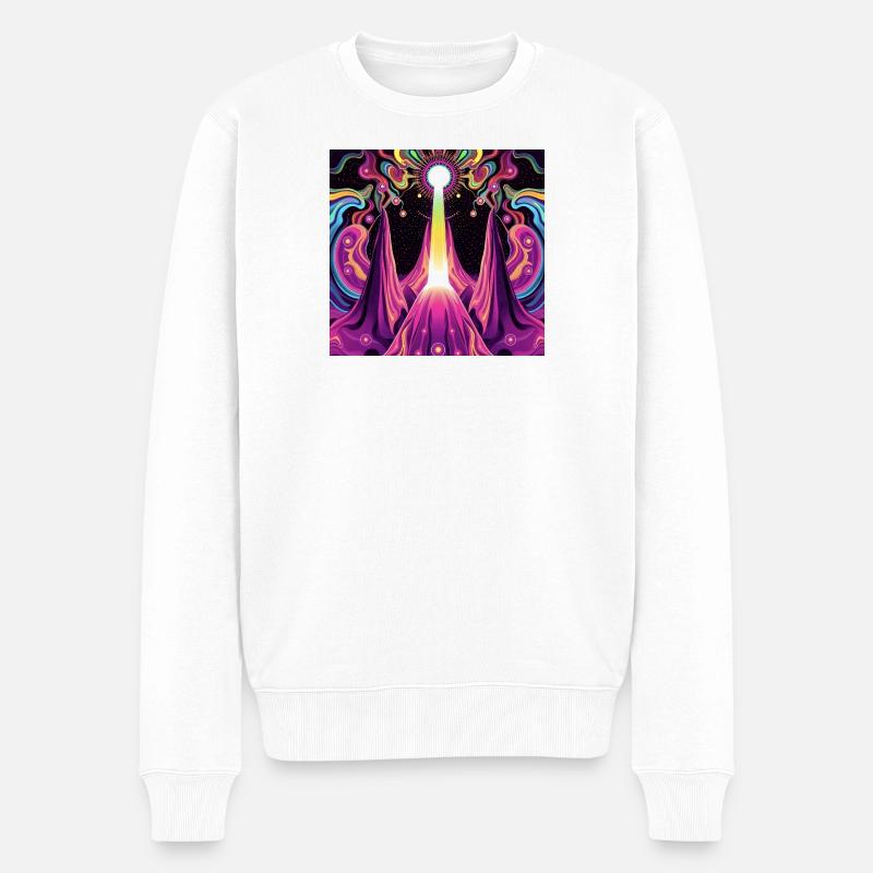 Psychedelic - Männer Premium Bio Pullover - Weiß