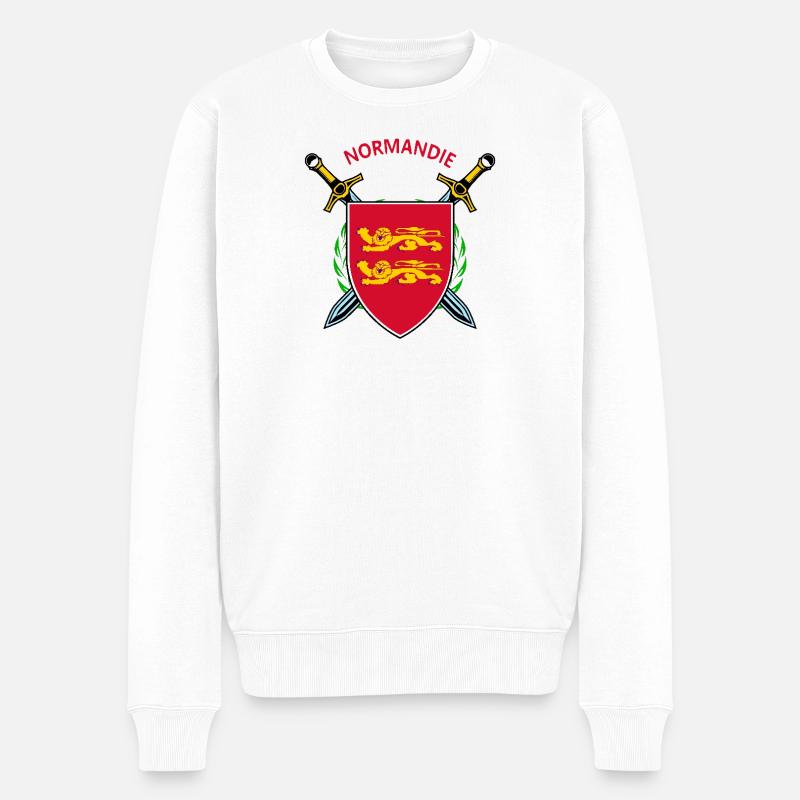 Normandie - Männer Premium Bio Pullover - Weiß