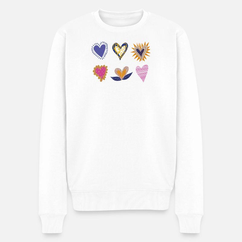 Des cœurs pour tout le monde - Pull Premium bio Homme - blanc