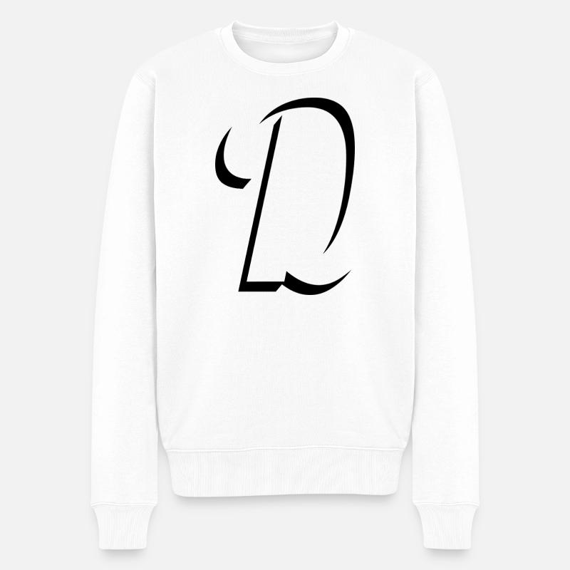 Letter D, Name, der Buchstabe D - Männer Premium Bio Pullover - Weiß