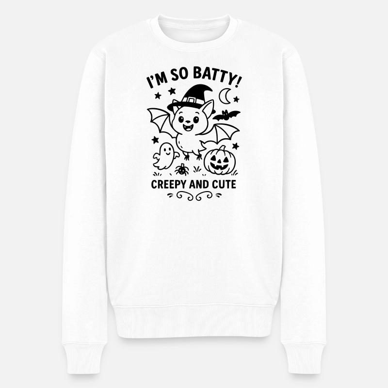 batty - Männer Premium Bio Pullover - Weiß