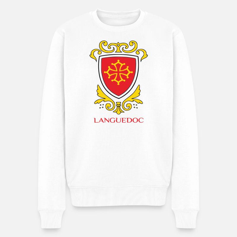 Languedoc - Männer Premium Bio Pullover - Weiß