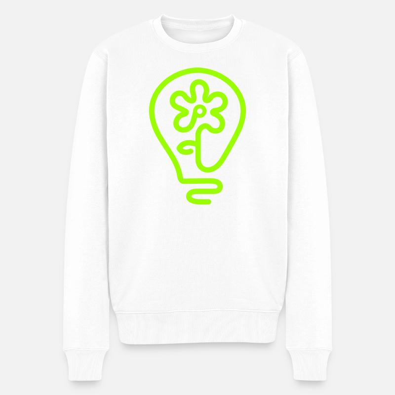 Flower-Power - Männer Premium Bio Pullover - Weiß