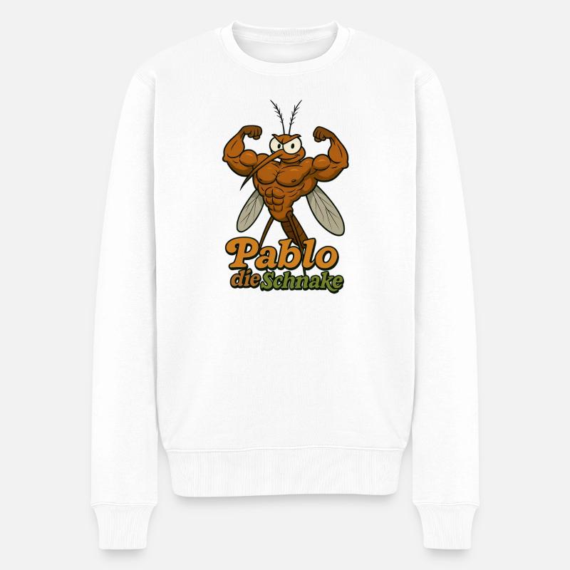 Pablo die Schnake - Männer Premium Bio Pullover - Weiß