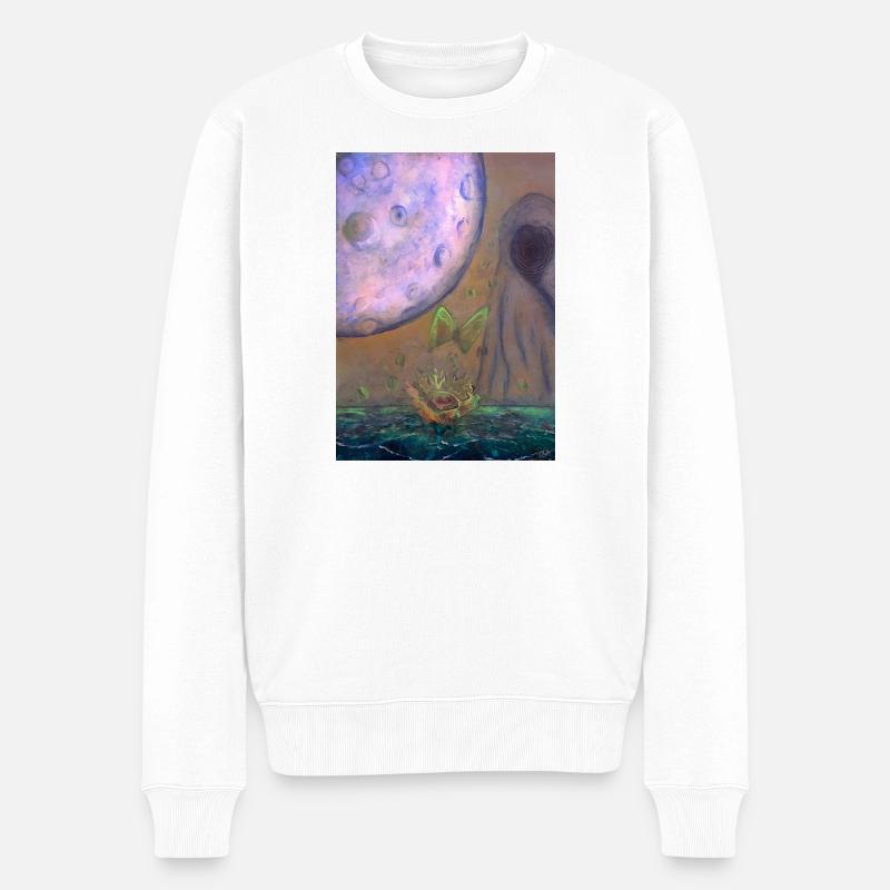 Himmlische Traumlandschaft Illustration - Männer Premium Bio Pullover - Weiß
