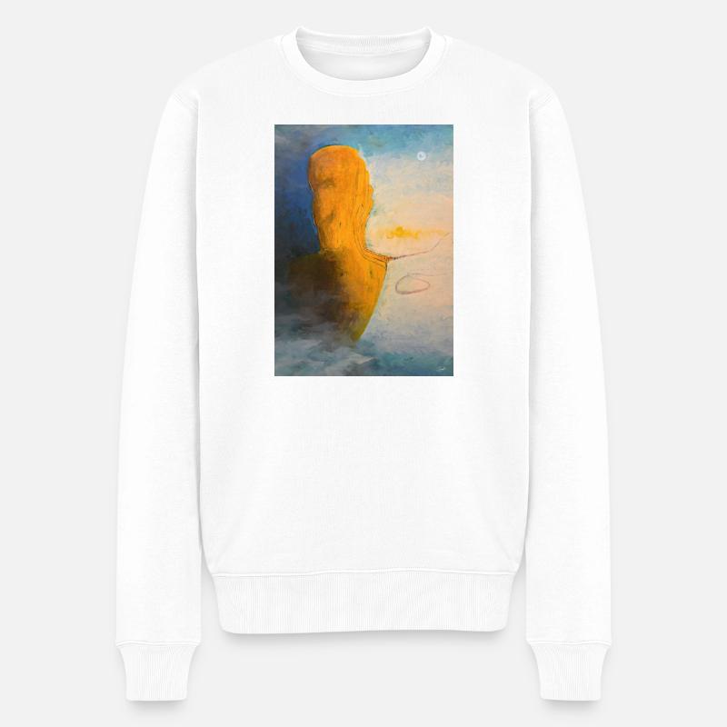 Abstrait Multitude Silhouettes Humaines - Pull Premium bio Homme - blanc