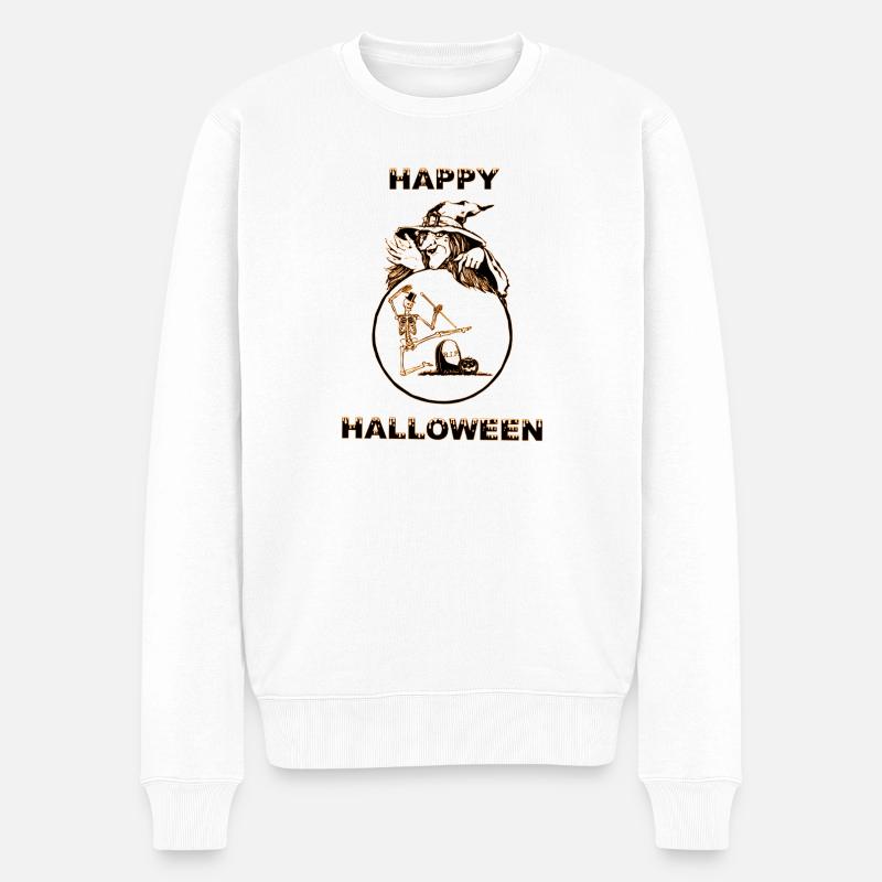 Conception de sort de sorcière d'Halloween - Pull Premium bio Homme - blanc