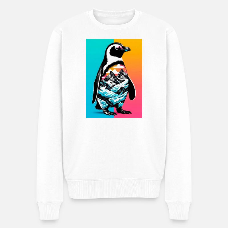 Pinguin - Männer Premium Bio Pullover - Weiß