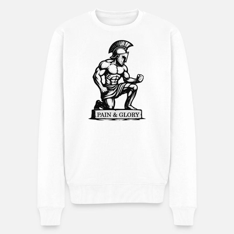 Douleur et gloire du guerrier - Pull Premium bio Homme - blanc