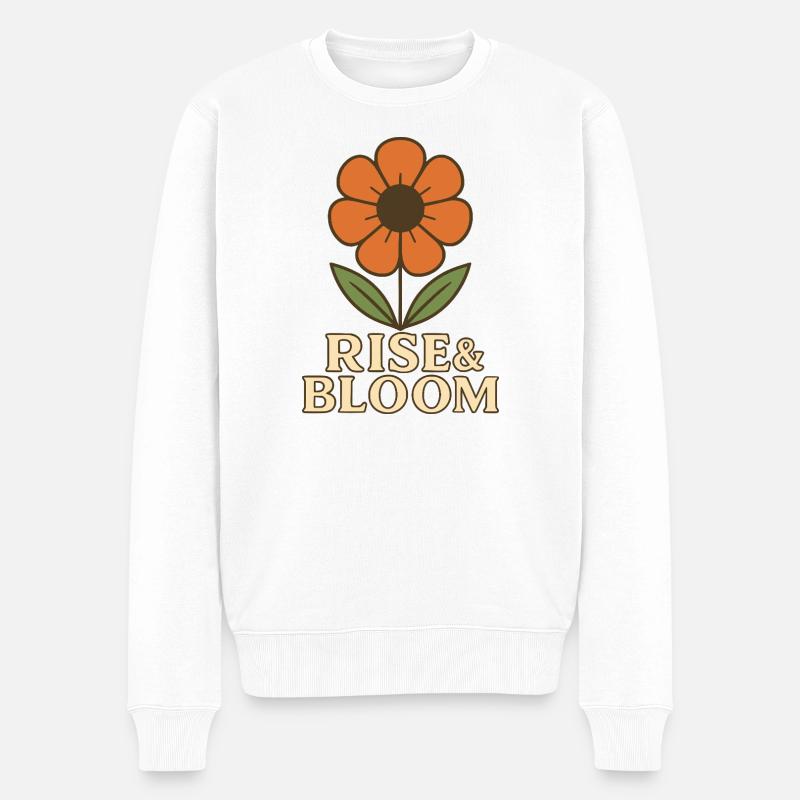Rise & Bloom - Männer Premium Bio Pullover - Weiß