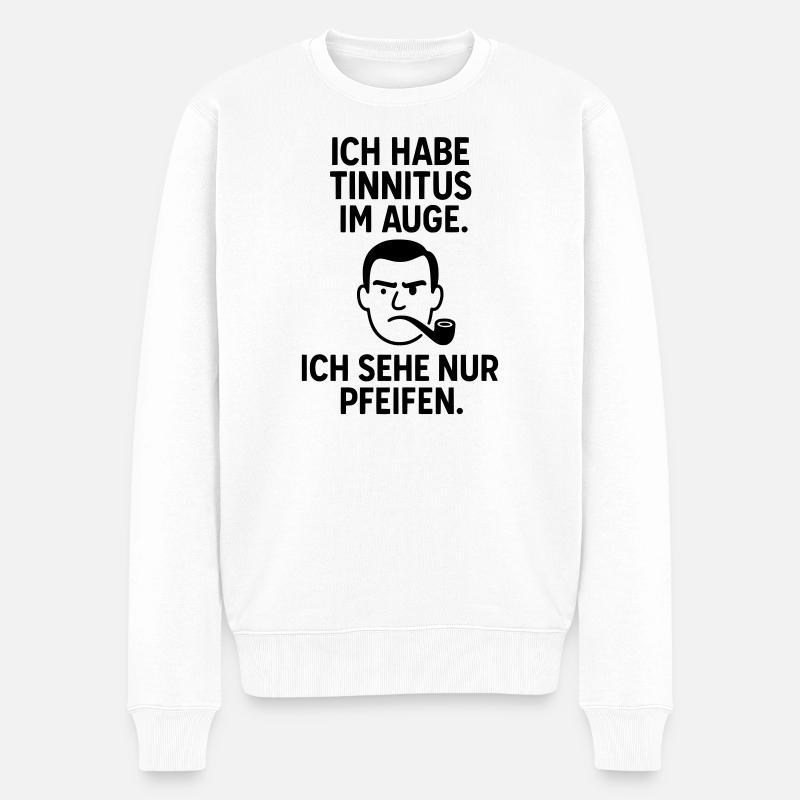 tinnitus pfeife auge - Männer Premium Bio Pullover - Weiß