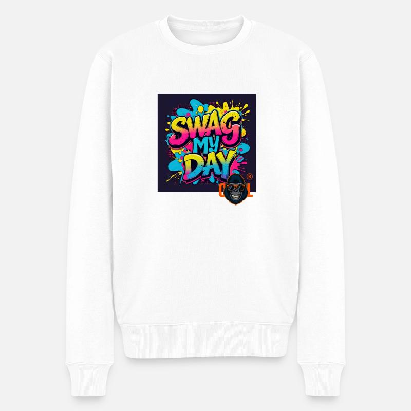 Swag My Day Graffiti Splash - Pull Premium bio Homme - blanc