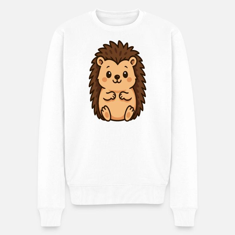 Kuscheliger Igel Cartoon - Männer Premium Bio Pullover - Weiß