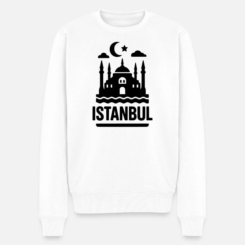 Monument de la Silhouette d’Istanbul - Pull Premium bio Homme - blanc