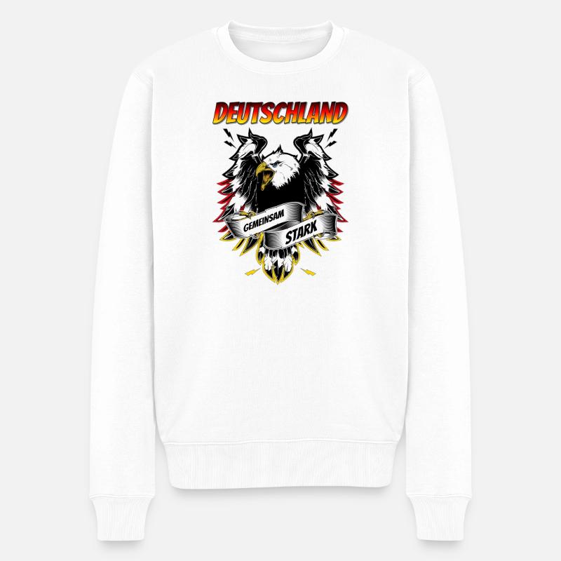 Deutschland Gemeinsam Stark Adler - Männer Premium Bio Pullover - Weiß