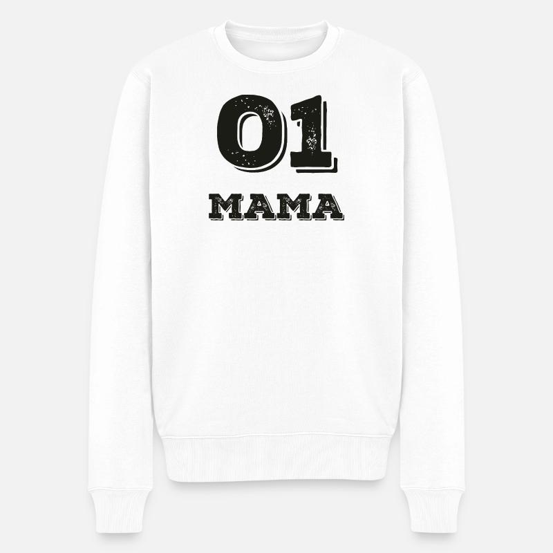 01 Mama  - Männer Premium Bio Pullover - Weiß