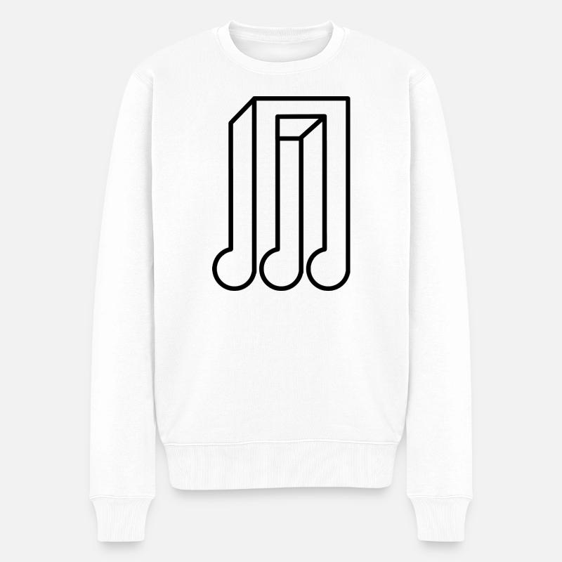 Note d’illusion d’optique - Musicien d’illusion Chanteur - Pull Premium bio Homme - blanc